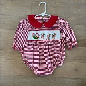 Stitchy Fish Christmas BUNDLE - 2 bubble rompers size 6-9 month